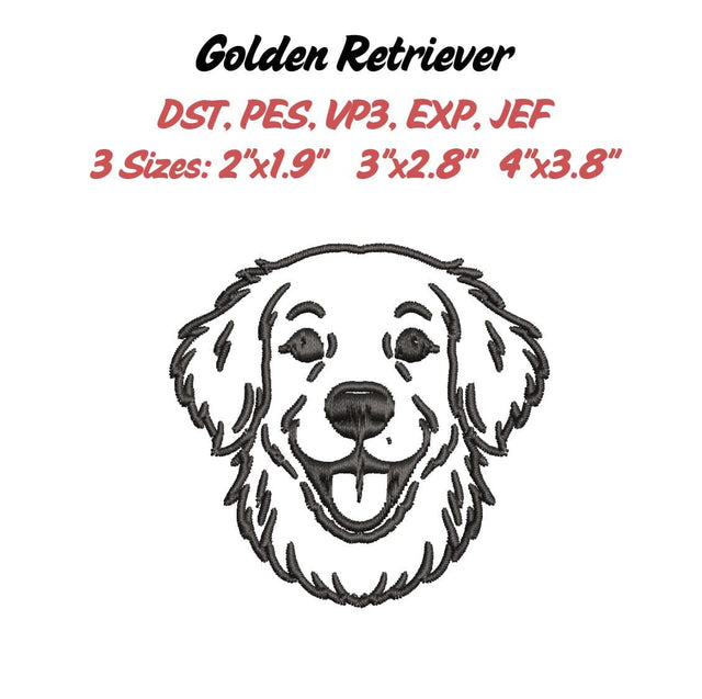 Golden Retriever Embroidery File Embroidery/Applique DESIGNS Stitched Haus 