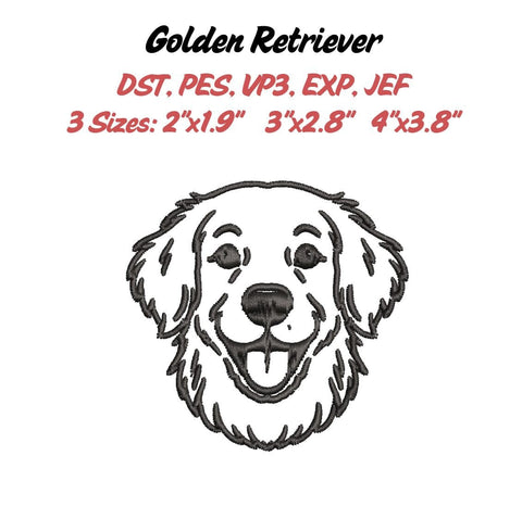 Golden Retriever Embroidery File Embroidery/Applique DESIGNS Stitched Haus 