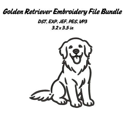 Golden Retriever Embroidery Set Embroidery/Applique DESIGNS Stitched Haus 