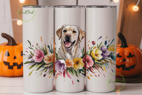 Golden Retriever Floral Watercolor PNG Sublimation PixelChick 