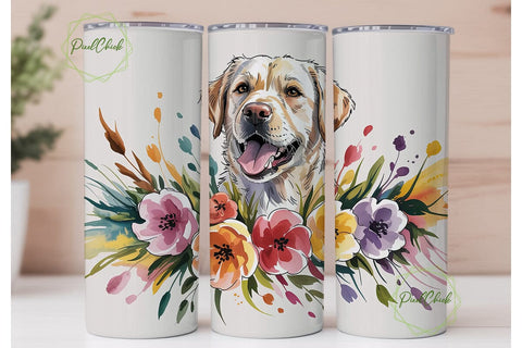 Golden Retriever Floral Watercolor PNG Sublimation PixelChick 