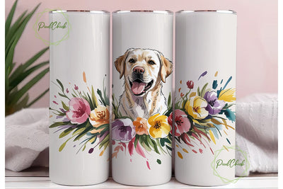 Golden Retriever Floral Watercolor PNG Sublimation PixelChick 