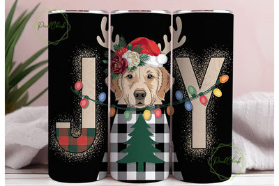 Golden Retriever Joy Christmas Tumbler Sublimation PixelChick 