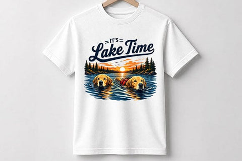 Golden Retriever Lake Life PNG Dog Lover Summer Lake Design SVG BillahCrafts 