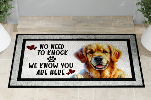 Golden Retriever No Need To Knock Doormat Sublimation Sublimation BijouBay 
