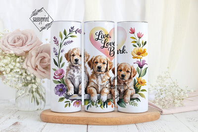 Golden Retriever Puppies Tumbler Wrap Sublimation sassyprint 