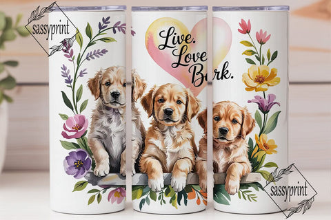 Golden Retriever Puppies Tumbler Wrap Sublimation sassyprint 