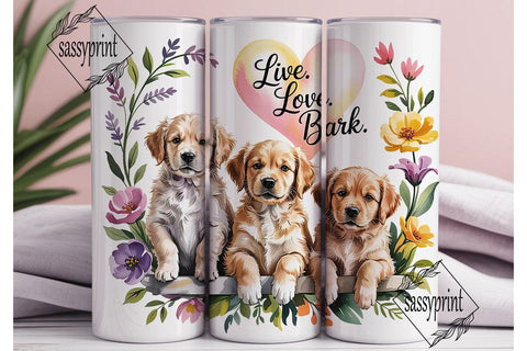 Golden Retriever Puppies Tumbler Wrap Sublimation sassyprint 