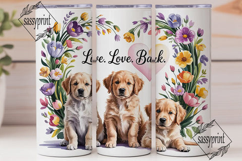 Golden Retriever Puppies Tumbler Wrap Sublimation sassyprint 