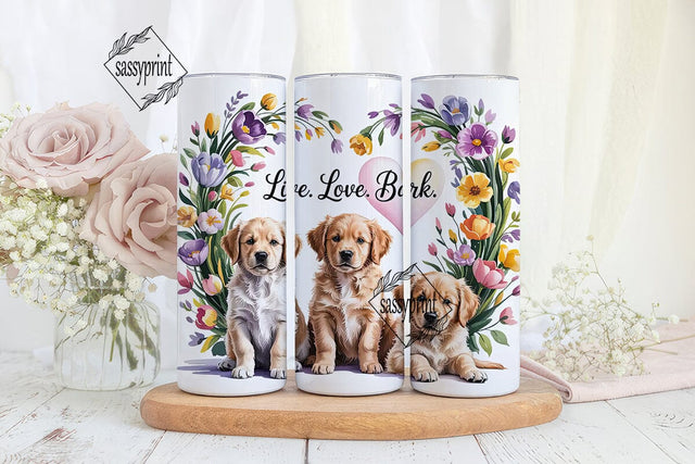 Golden Retriever Puppies Tumbler Wrap Sublimation sassyprint 