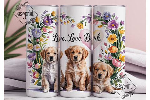 Golden Retriever Puppies Tumbler Wrap Sublimation sassyprint 