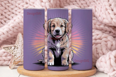 Golden Retriever Puppy 20oz Tumbler Wrap Sublimation DesignSVG 