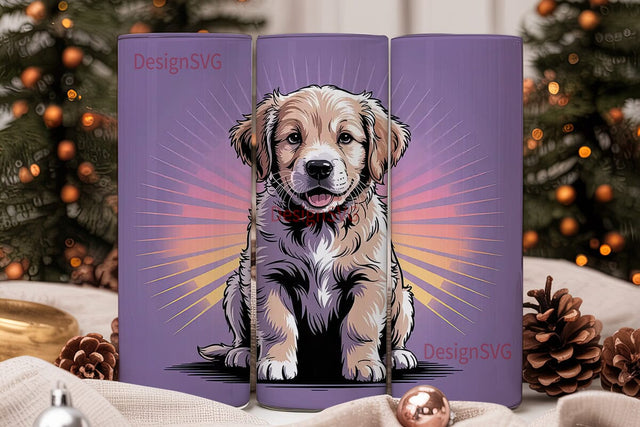 Golden Retriever Puppy 20oz Tumbler Wrap Sublimation DesignSVG 