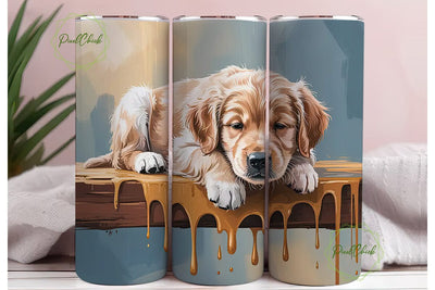 Golden Retriever Puppy 20oz Tumbler Wrap Sublimation PixelChick 