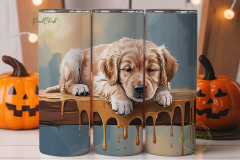 Golden Retriever Puppy 20oz Tumbler Wrap Sublimation PixelChick 
