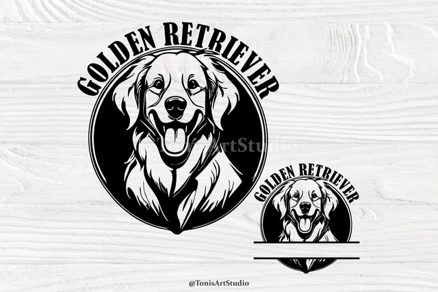 Golden Retriever Svg, Dog Svg Cut Files, Cut Files, Monogram, Dog Mom Svg, Png SVG TonisArtStudio 