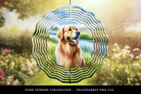 Golden Retriever wind spinner sublimation design Sublimation BijouBay 