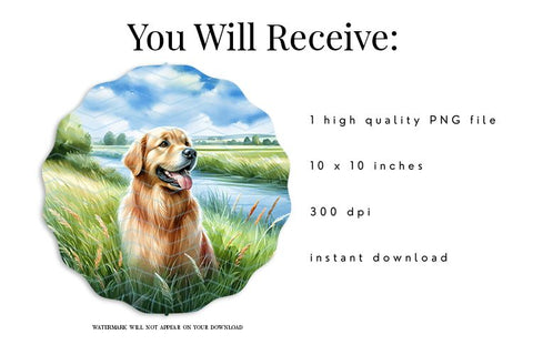 Golden Retriever wind spinner sublimation design Sublimation BijouBay 