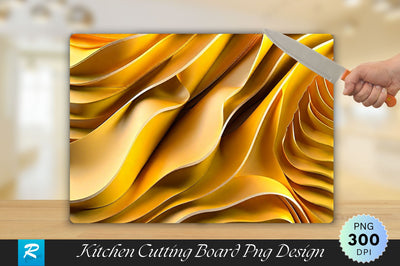 Golden Silky Waves Cutting Board Sublimation Regulrcrative 