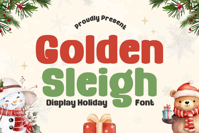 Golden Sleigh Font Mozarella 