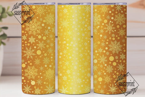Golden Snowflake Shimmer 20oz Tumbler Sublimation sassyprint 