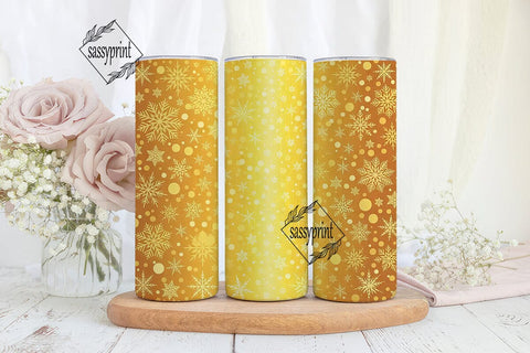 Golden Snowflake Shimmer 20oz Tumbler Sublimation sassyprint 