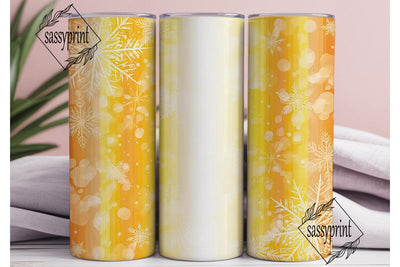 Golden Snowflakes 20oz Tumbler Wrap Sublimation sassyprint 