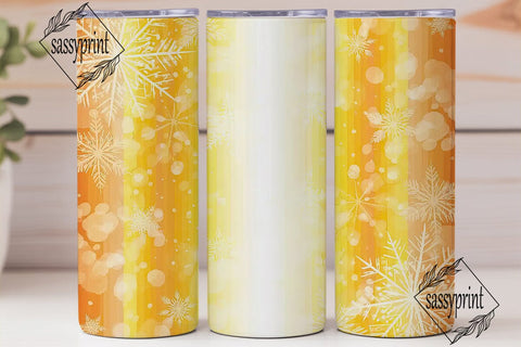 Golden Snowflakes 20oz Tumbler Wrap Sublimation sassyprint 