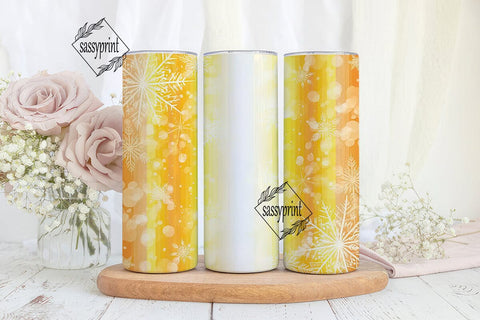 Golden Snowflakes 20oz Tumbler Wrap Sublimation sassyprint 
