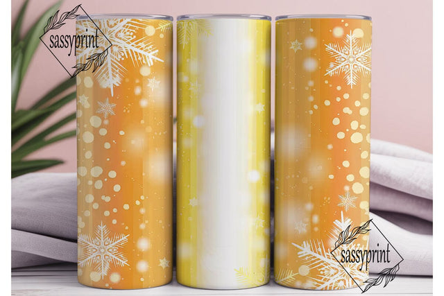 Golden Snowflakes 20oz Tumbler Wrap Sublimation sassyprint 