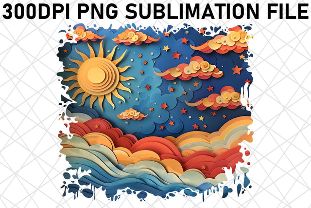 Golden Sun 3D Graphic Set Sublimation afrosvg 