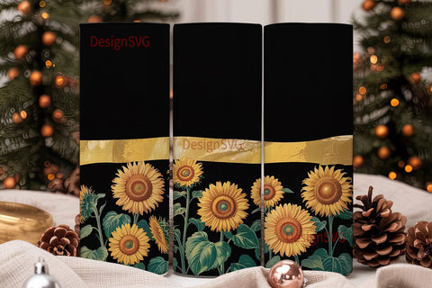 Golden Sunflower 20oz Tumbler Wrap Sublimation DesignSVG 