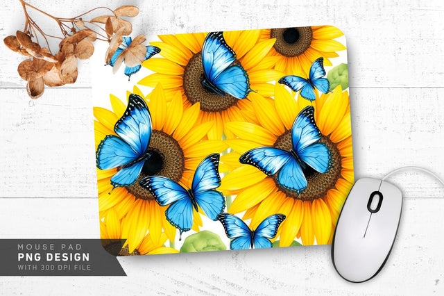 Golden Sunflower Art Mousepad Sublimation Regulrcrative 