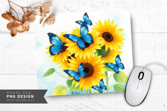 Golden Sunflower Art Mousepad Sublimation Regulrcrative 