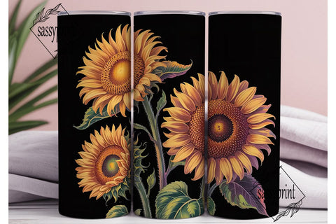 Golden Sunflower Bouquet 20oz Tumbler Sublimation sassyprint 