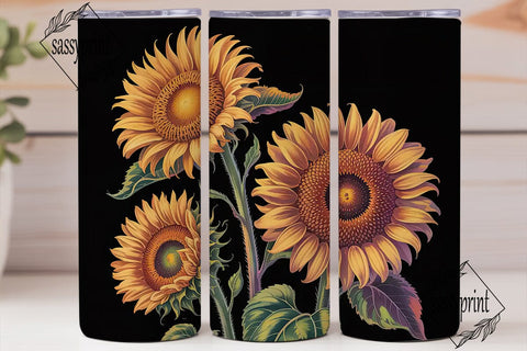 Golden Sunflower Bouquet 20oz Tumbler Sublimation sassyprint 
