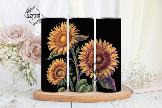 Golden Sunflower Bouquet 20oz Tumbler Sublimation sassyprint 