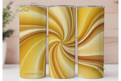 Golden Swirls 20oz Tumbler Wrap Sublimation PixelChick 