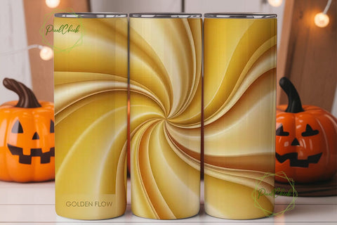 Golden Swirls 20oz Tumbler Wrap Sublimation PixelChick 