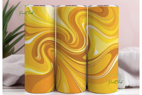 Golden Swirls 20oz Tumbler Wrap Sublimation PixelChick 