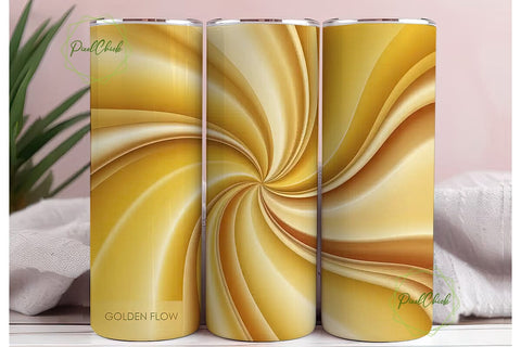 Golden Swirls 20oz Tumbler Wrap Sublimation PixelChick 