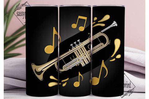 Golden Trumpet Splash 20oz Tumbler Wrap Sublimation sassyprint 