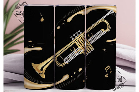 Golden Trumpet Splash 20oz Tumbler Wrap Sublimation sassyprint 