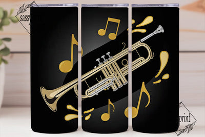 Golden Trumpet Splash 20oz Tumbler Wrap Sublimation sassyprint 