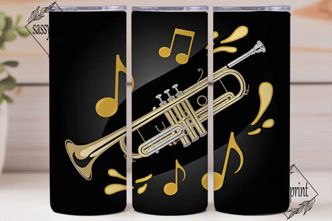 Golden Trumpet Splash 20oz Tumbler Wrap Sublimation sassyprint 
