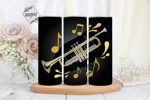 Golden Trumpet Splash 20oz Tumbler Wrap Sublimation sassyprint 