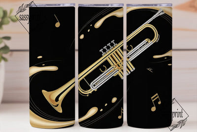 Golden Trumpet Splash 20oz Tumbler Wrap Sublimation sassyprint 