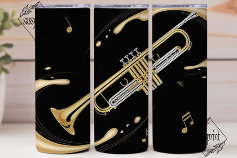 Golden Trumpet Splash 20oz Tumbler Wrap Sublimation sassyprint 
