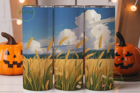 Golden Wheat Field 20oz Tumbler Wrap Sublimation PixelChick 