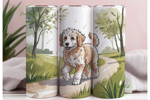 Goldendoodle Dog 20oz Tumbler Wrap Sublimation PixelChick 